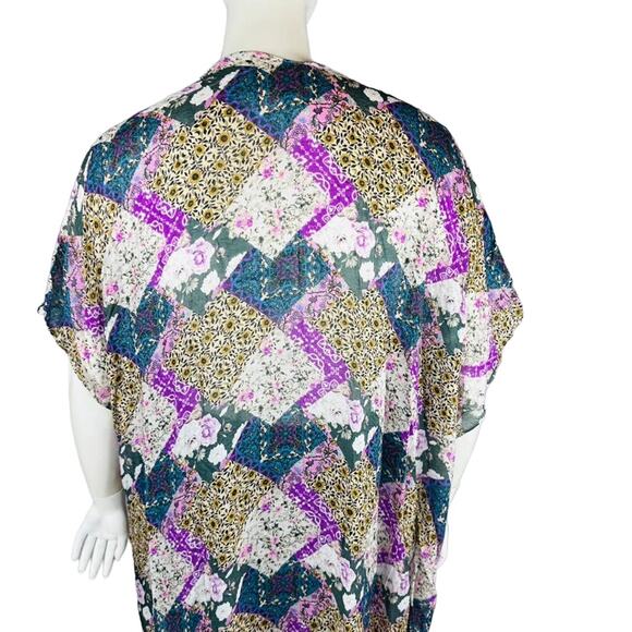 New Isle Of Mine Womans Sz One Size Floral Print Kimono Vacation NWT - Picture 7 of 9